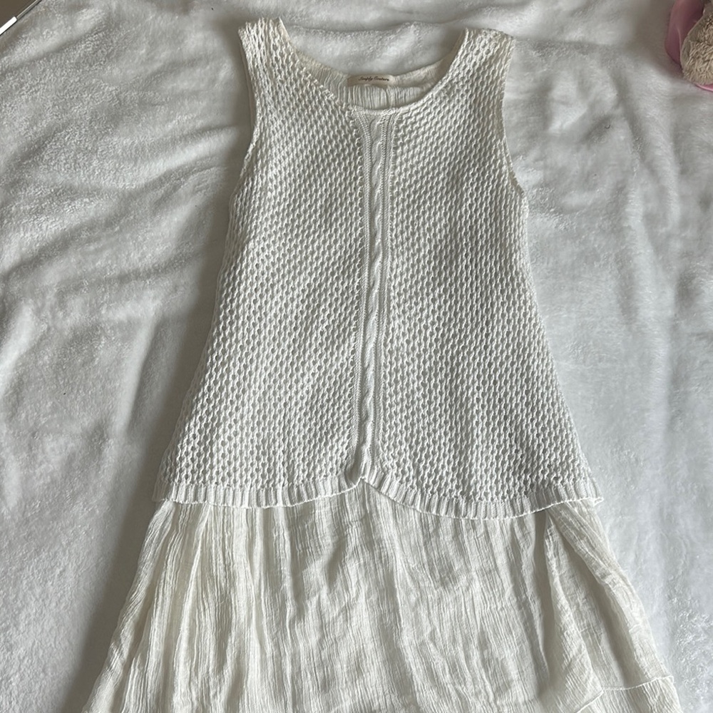 Simply Couture White Pleated Sundress Mini